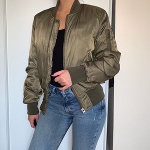 Olive Green Bomber Jacket